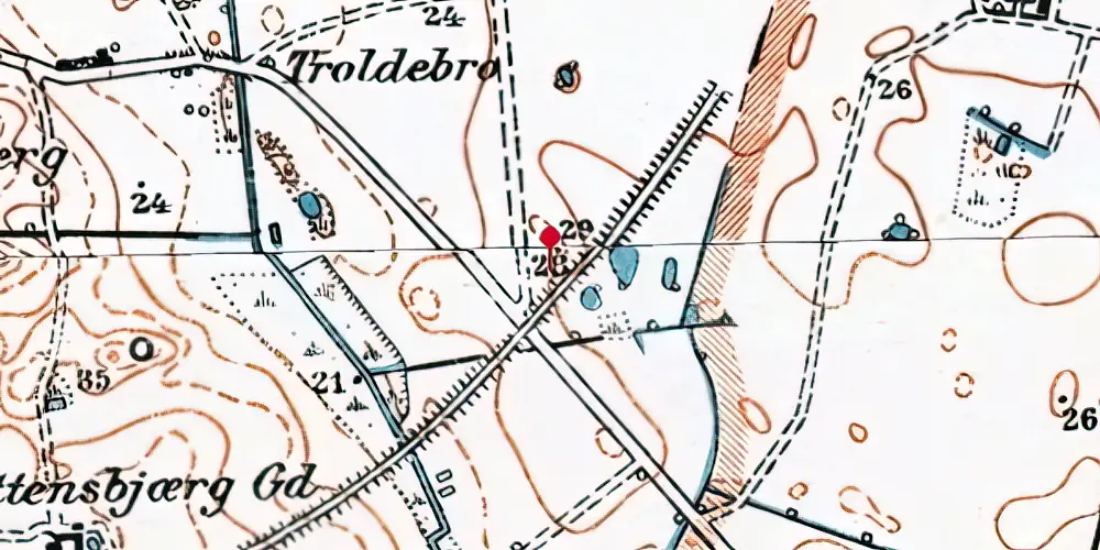 Historisk kort over Rye Trinbræt (uofficielt) Historisk kort over Rye Trinbræt (uofficielt)