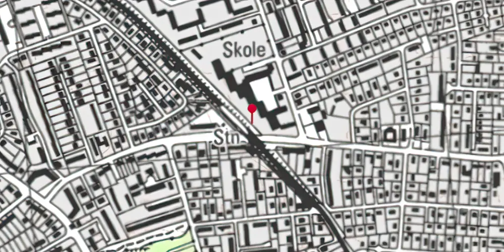 Historisk kort over Stengården Billetsalgssted [1929-1977]