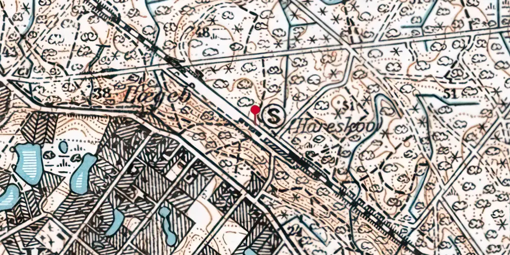 Historisk kort over Hareskov Station [1906-1971]