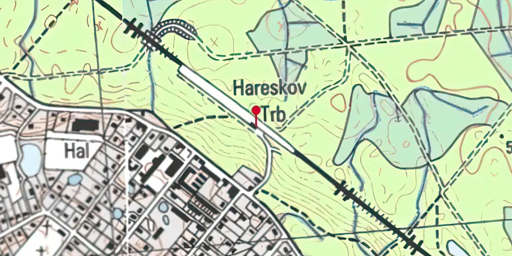 Historisk kort over Hareskov Station [1906-1971]