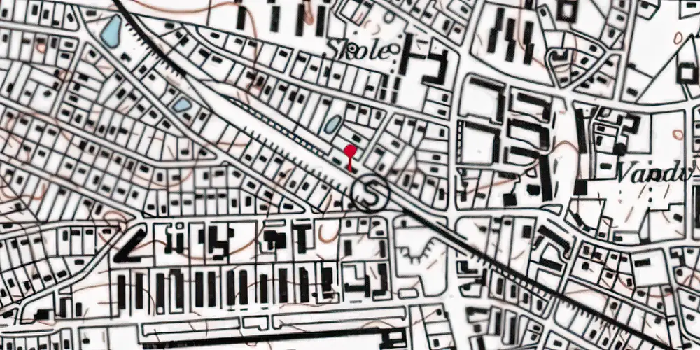 Historisk kort over Værløse Station [1906-1974]