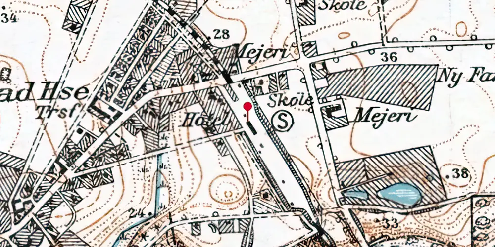 Historisk kort over Farum Station [1906-1977]