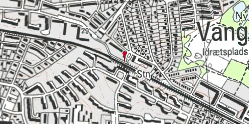 Historisk kort over Kildebakke Trinbræt [1935-1964]