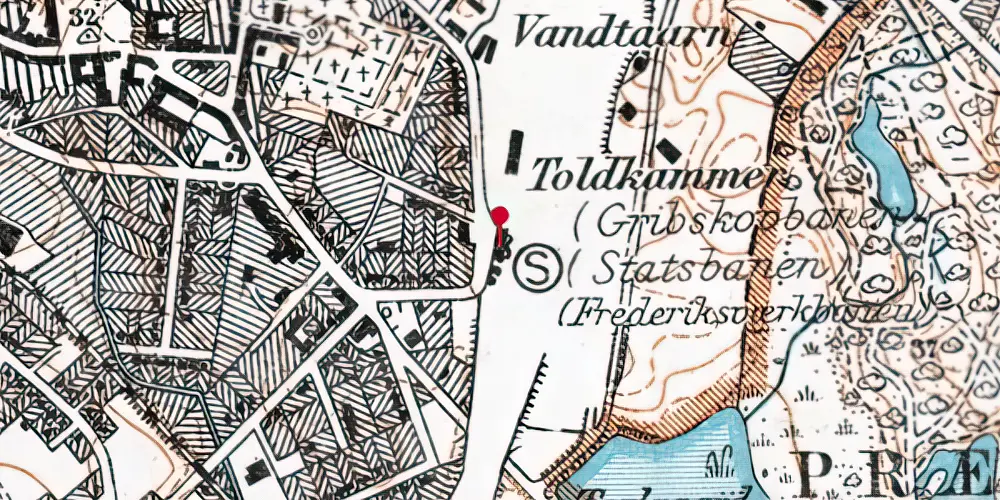 Historisk kort over Hillerød Station