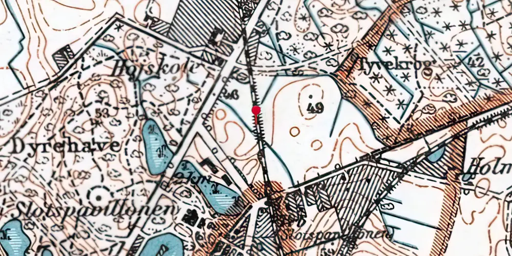 Historisk kort over Slotspavillonen Trinbræt