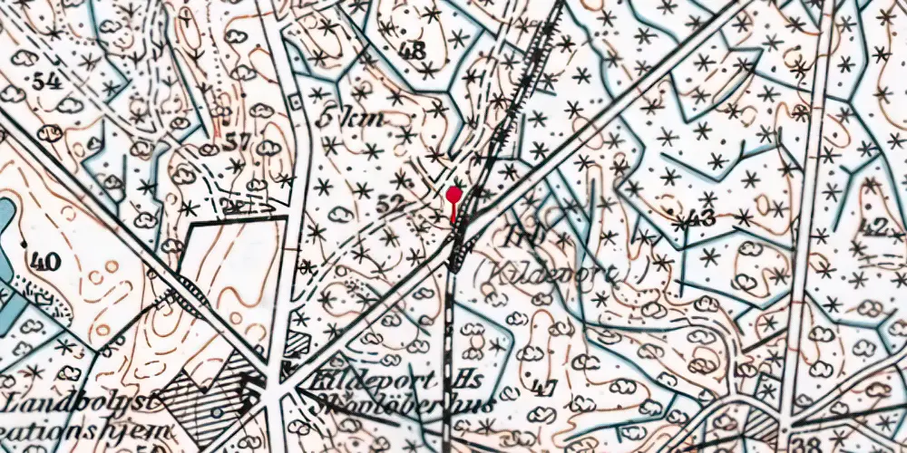 Historisk kort over Kildeport Trinbræt Historisk kort over Kildeport Trinbræt