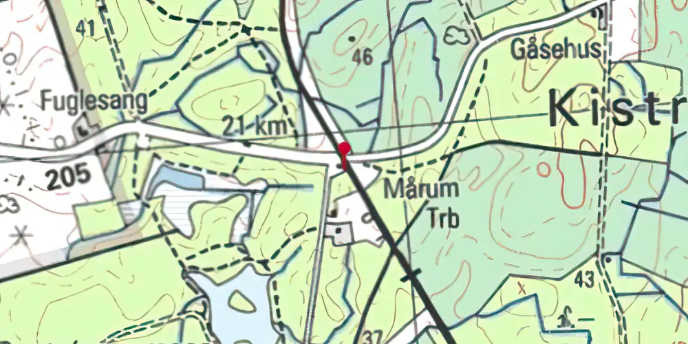 Historisk kort over Mårum Station