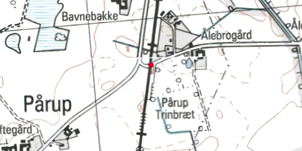 Historisk kort over Pårup Trinbræt Historisk kort over Pårup Trinbræt