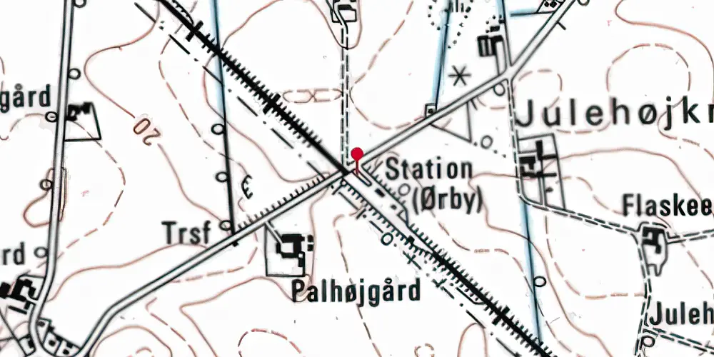 Historisk kort over Ørby Trinbræt