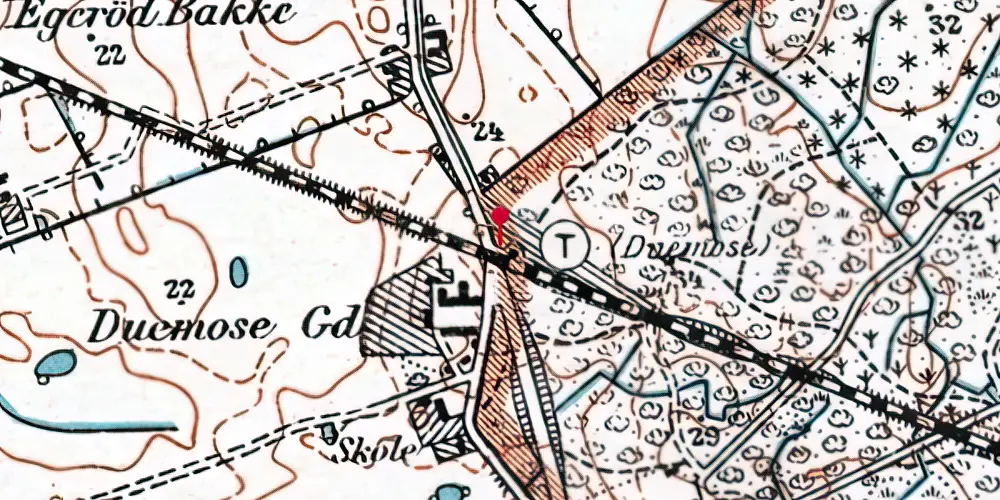 Historisk kort over Duemose Trinbræt