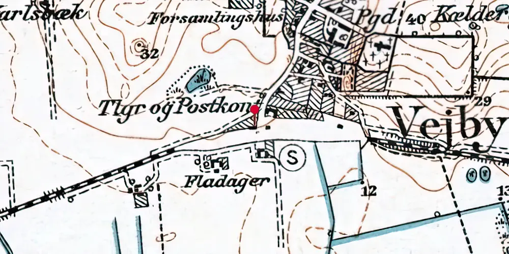 Historisk kort over Vejby Station