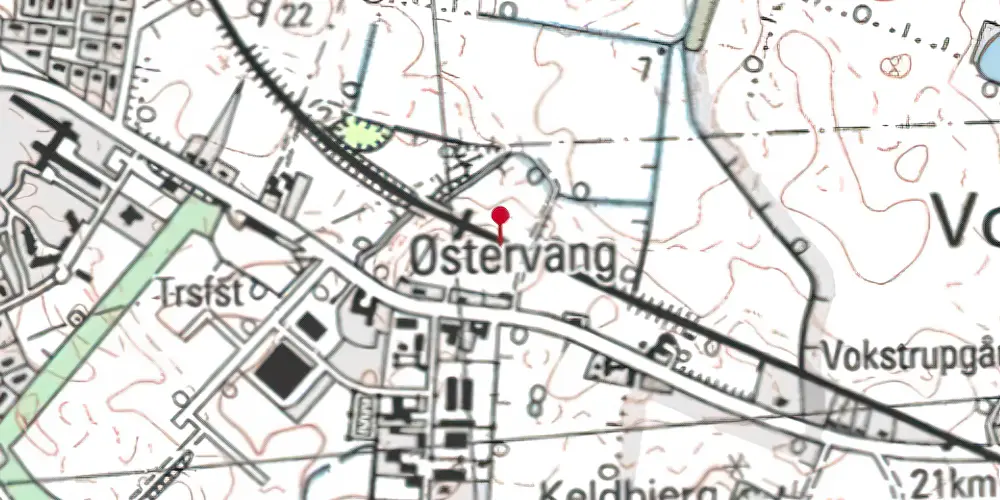 Historisk kort over Vokstrup Trinbræt