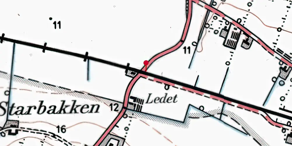 Historisk kort over Elling Trinbræt Historisk kort over Elling Trinbræt