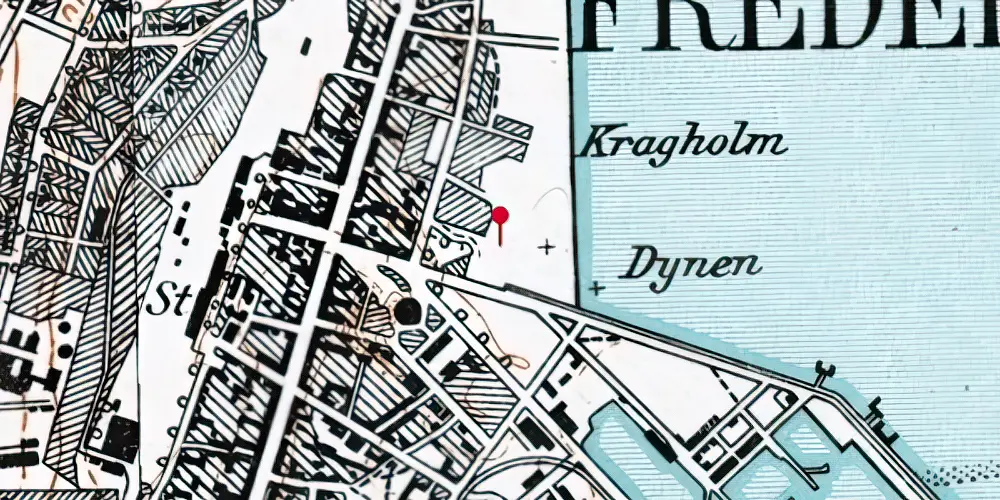 Historisk kort over Frederikshavn Station Historisk kort over Frederikshavn Station