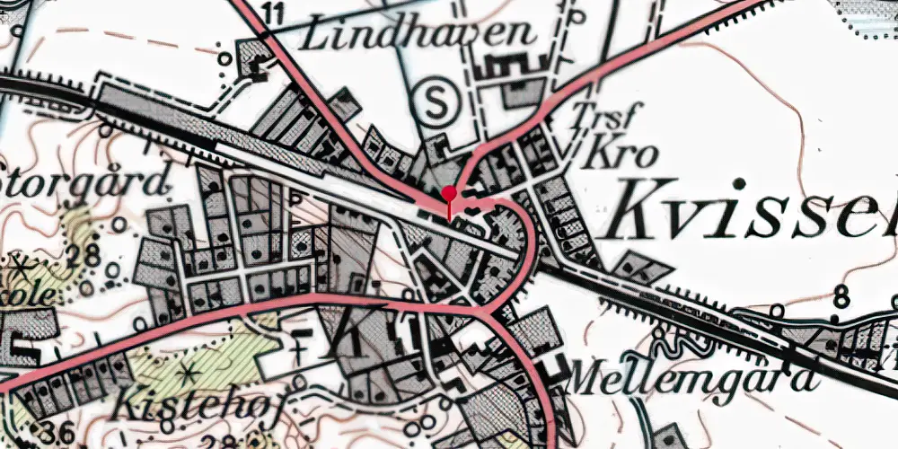 Historisk kort over Kvissel Station Historisk kort over Kvissel Station