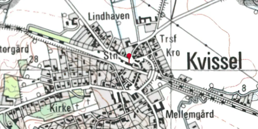 Historisk kort over Kvissel Station Historisk kort over Kvissel Station