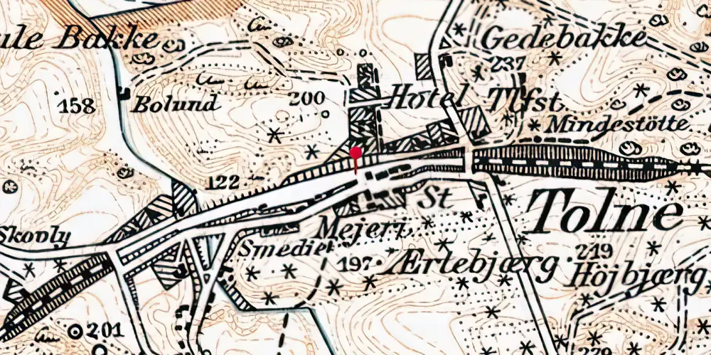 Historisk kort over Tolne Trinbræt