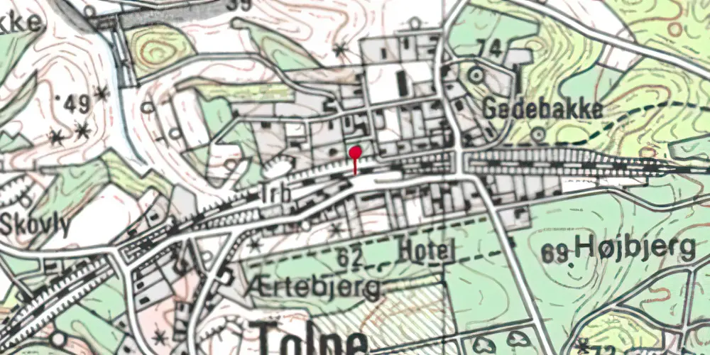 Historisk kort over Tolne Trinbræt