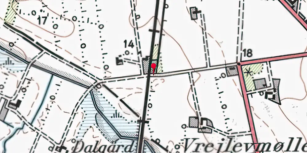 Historisk kort over Gunderup Trinbræt