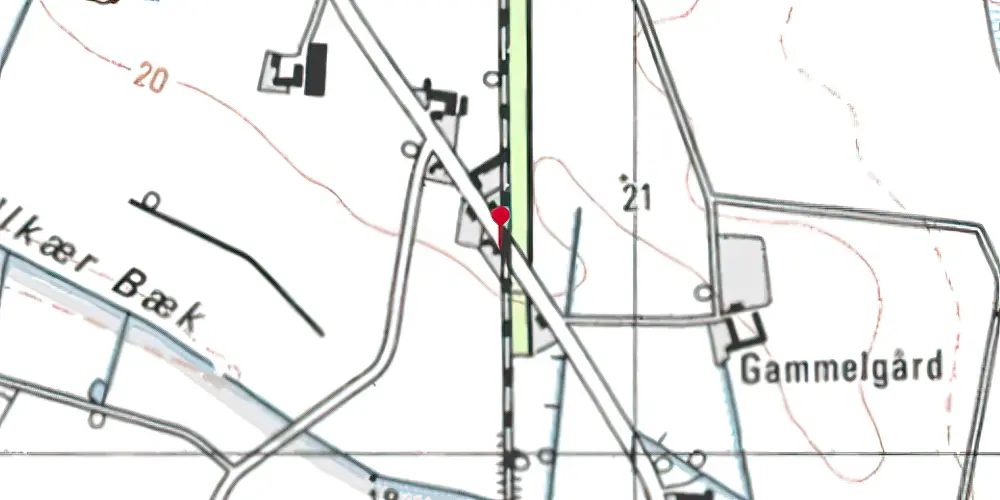 Historisk kort over Em Billetsalgssted