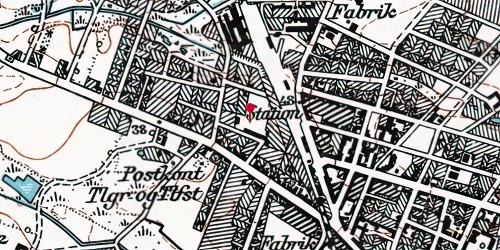 Historisk kort over Brønderslev Station Historisk kort over Brønderslev Station