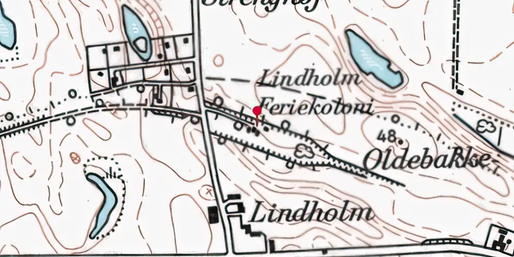 Historisk kort over Lindholm (Slangerupbanen) Station