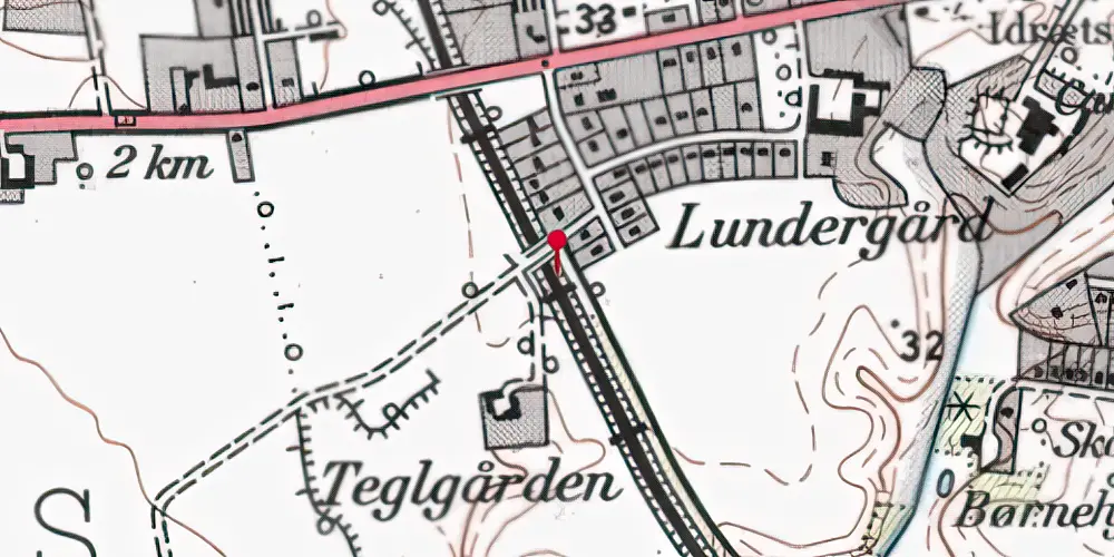 Historisk kort over Teglgårdsvej Trinbræt Historisk kort over Teglgårdsvej Trinbræt