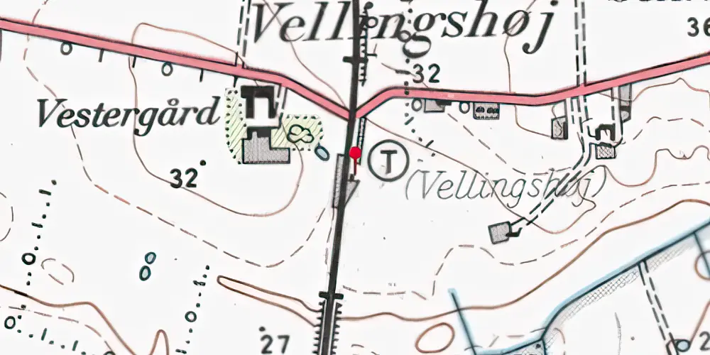 Historisk kort over Vellingshøj Station Historisk kort over Vellingshøj Station