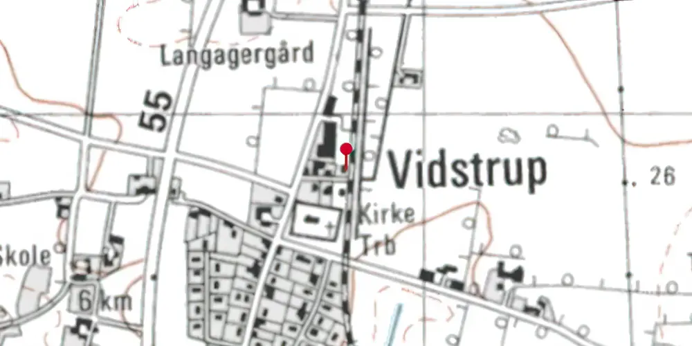 Historisk kort over Vidstrup Station