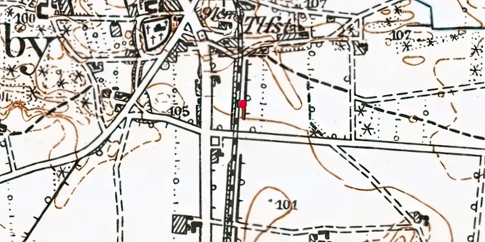 Historisk kort over Sønderby Trinbræt