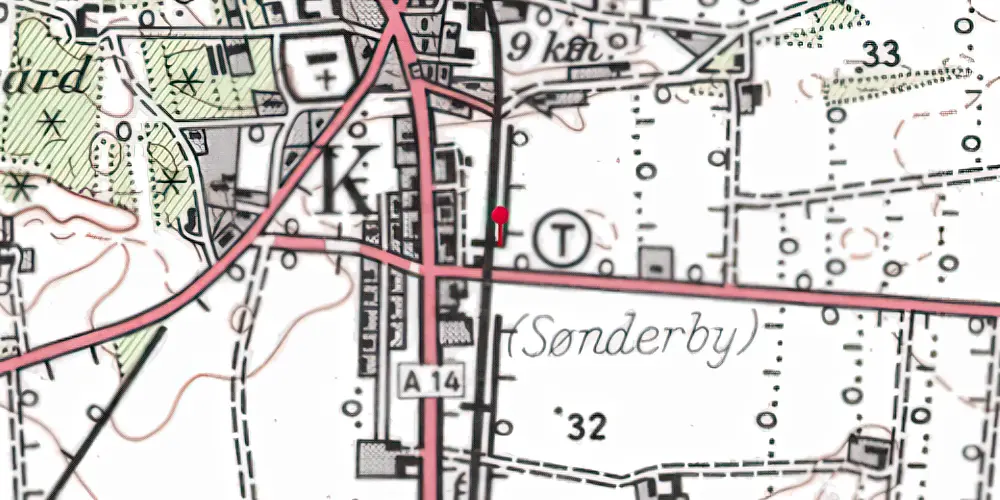 Historisk kort over Sønderby Trinbræt