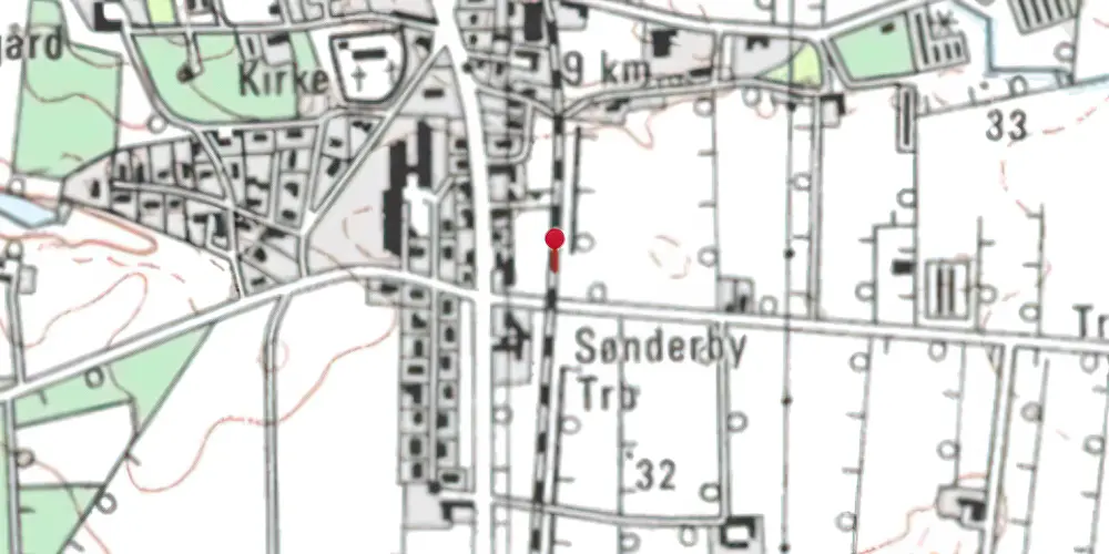 Historisk kort over Sønderby Trinbræt