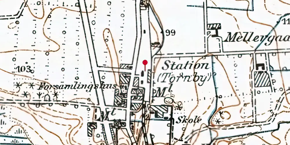 Historisk kort over Tornby Station Historisk kort over Tornby Station