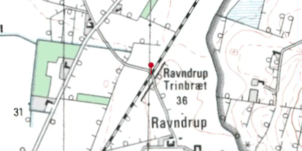 Historisk kort over Raundrup Trinbræt