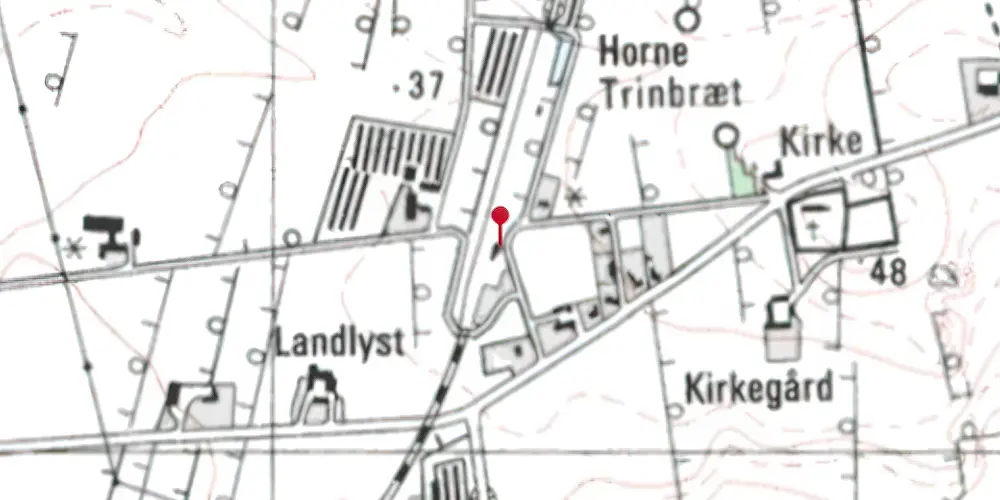 Historisk kort over Horne Station Historisk kort over Horne Station