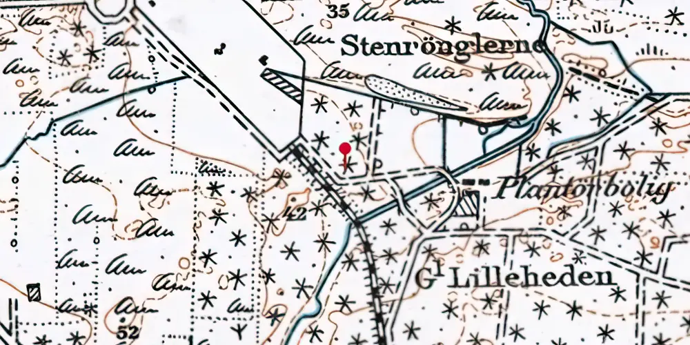 Historisk kort over Lilleheden Trinbræt