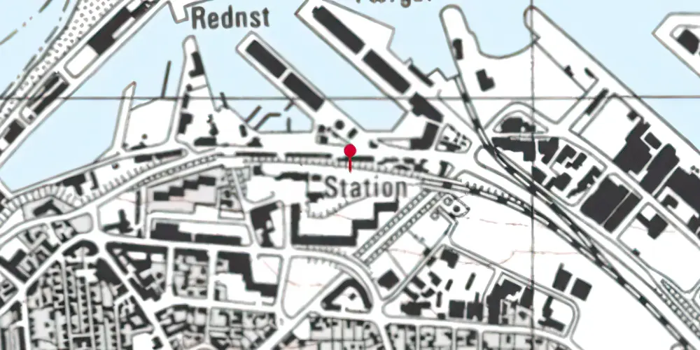 Historisk kort over Hirtshals Havn Trinbræt