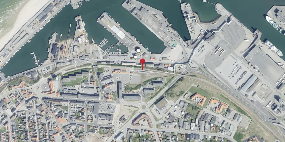 Historisk kort over Hirtshals Havn Trinbræt