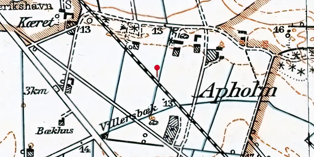 Historisk kort over Apholmen Trinbræt