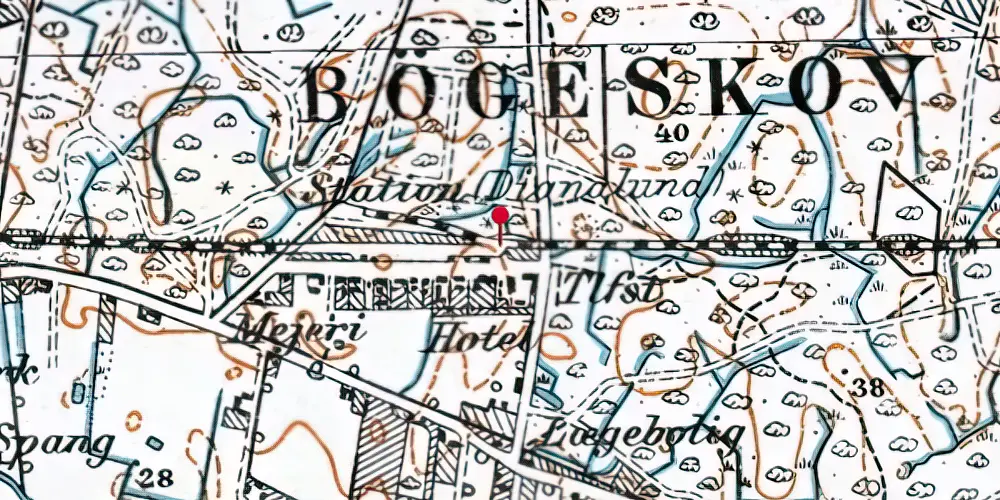 Historisk kort over Dianalund Trinbræt Historisk kort over Dianalund Trinbræt