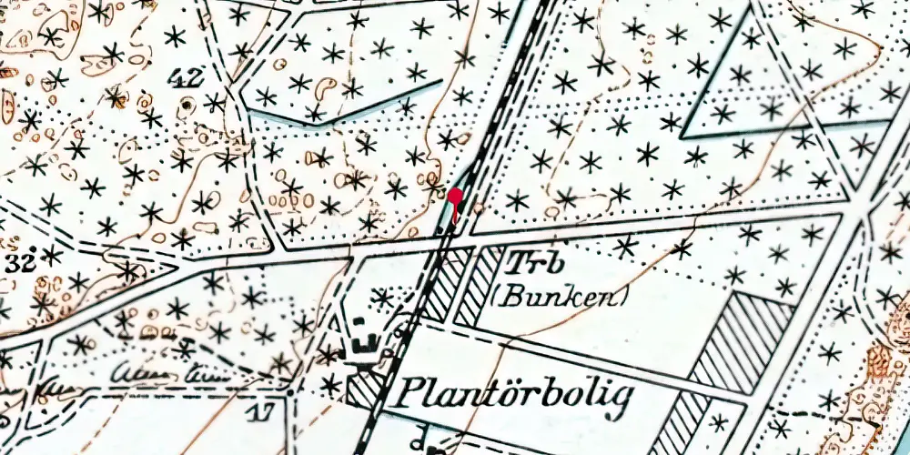 Historisk kort over Bunken Trinbræt