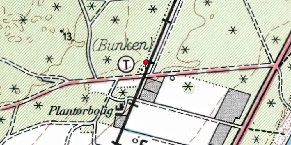 Historisk kort over Bunken Trinbræt