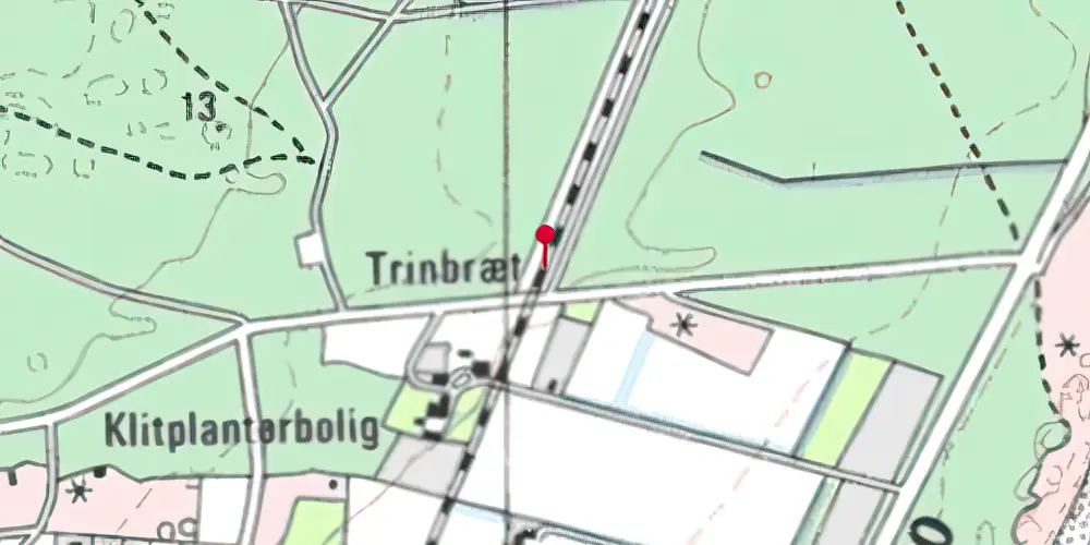 Historisk kort over Bunken Trinbræt