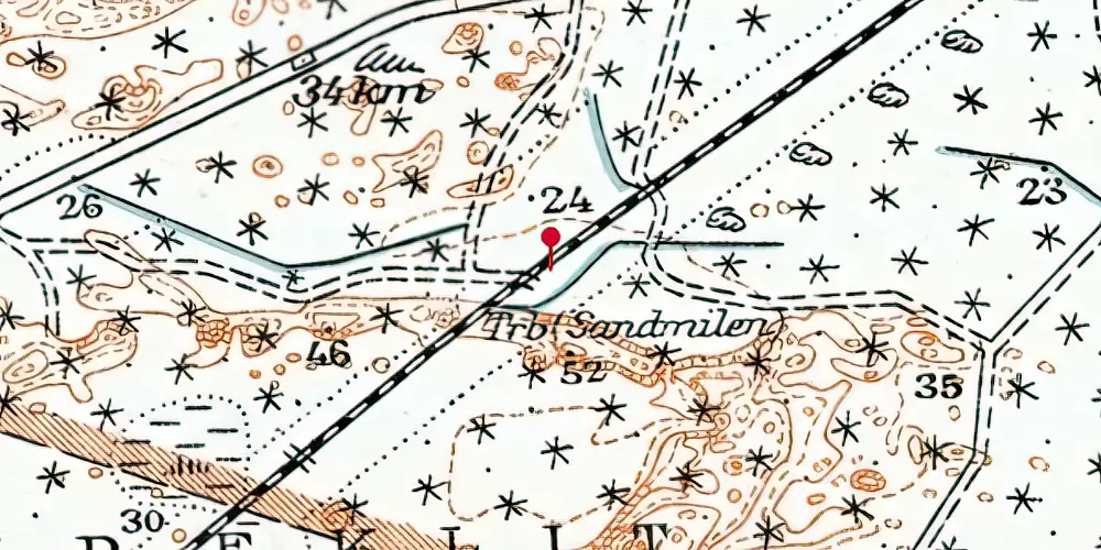 Historisk kort over Sandmilen Trinbræt