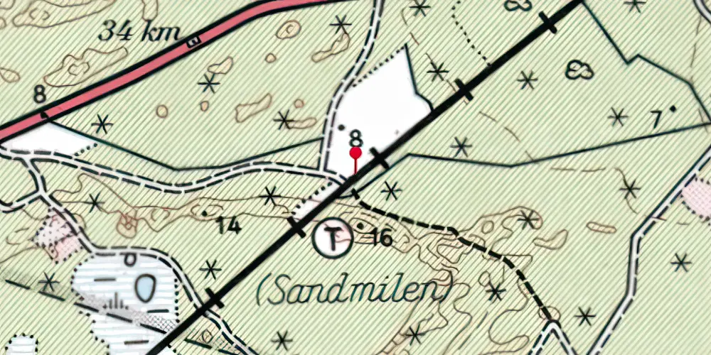 Historisk kort over Sandmilen Trinbræt