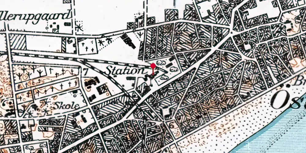 Historisk kort over Skagen Station Historisk kort over Skagen Station