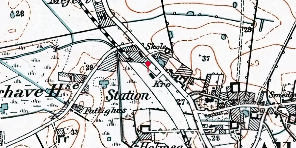 Historisk kort over Allerslev Station