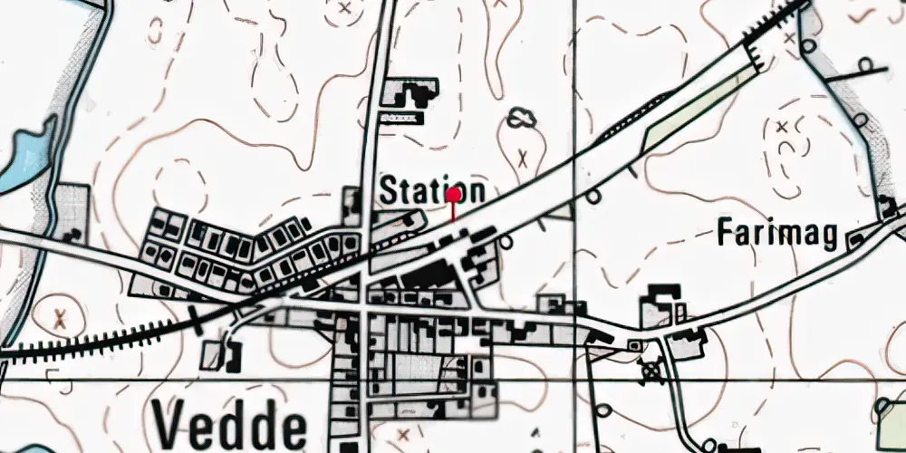 Historisk kort over Vedde Trinbræt Historisk kort over Vedde Trinbræt