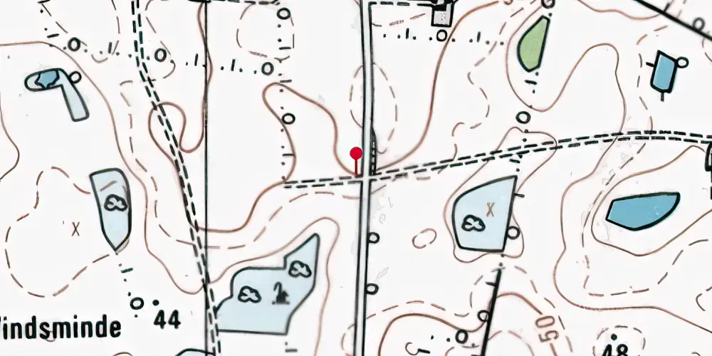 Historisk kort over Næstelsø Trinbræt med Sidespor