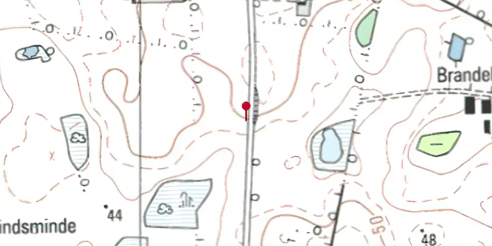 Historisk kort over Næstelsø Trinbræt med Sidespor